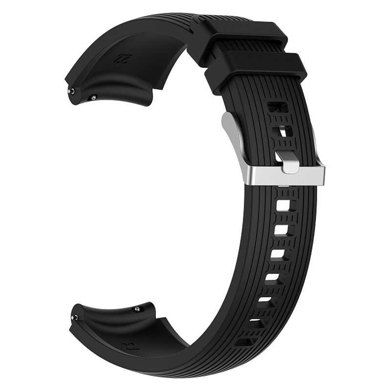 Samsung Gear S3 22mm Uyumlu Kordon Silikon Çizgili Spor Yumuşak KRD-18 Kayış