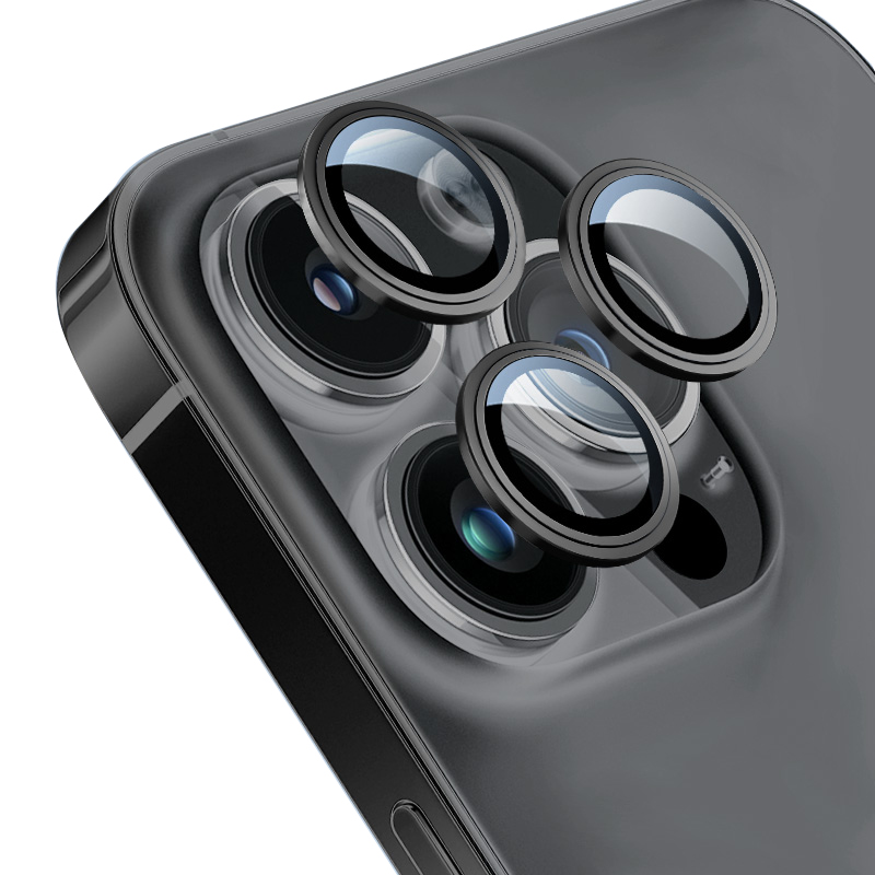 [RNZ-TA86587] Apple iPhone 14 Pro Uyumlu Go Des CL-10 Kamera Lens Koruyucu (Siyah)