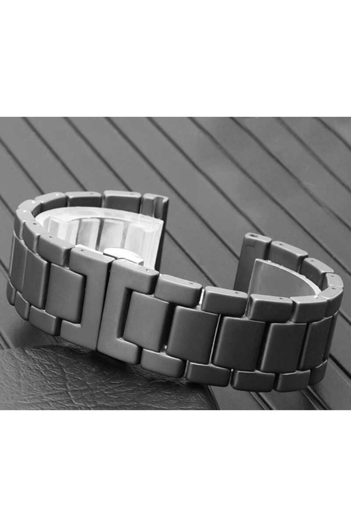 [RNZ-TA39280] Samsung Gear S2 (20mm) Uyumlu Mat Seramik Metal Kordon (Siyah)