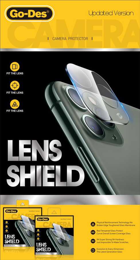 [RNZ-TA40825] Apple iPhone 11 Pro Uyumlu Go Des Lens Shield Kamera Lens Koruyucu