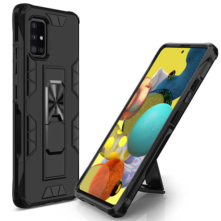 [RNZ-TA41291] Samsung Galaxy A51 Uyumlu Kılıf Zore Volve Kapak (Siyah)