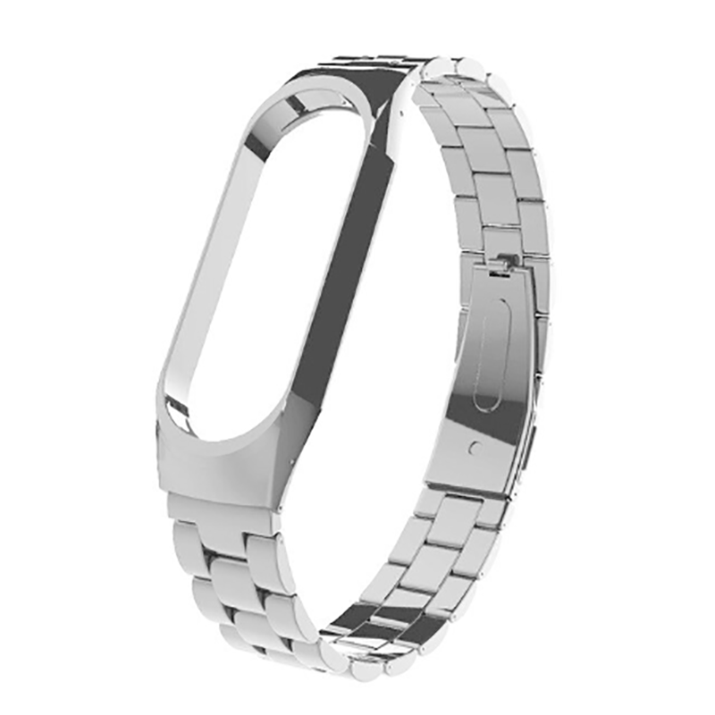 Xiaomi Mi Band 5 Uyumlu Kordon Paslanmaz Metal Baklalı Tasarım KRD-04 Kayış