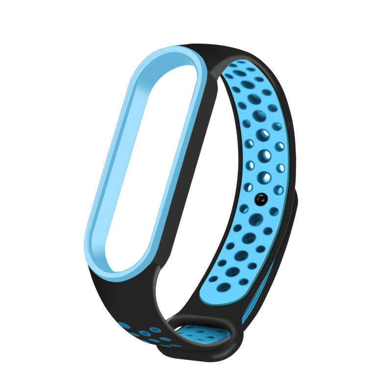 Xiaomi Mi Band 5 Uyumlu Kordon Silikon Esnek Yumuşak Delikli Spor KRD-02 Kayış