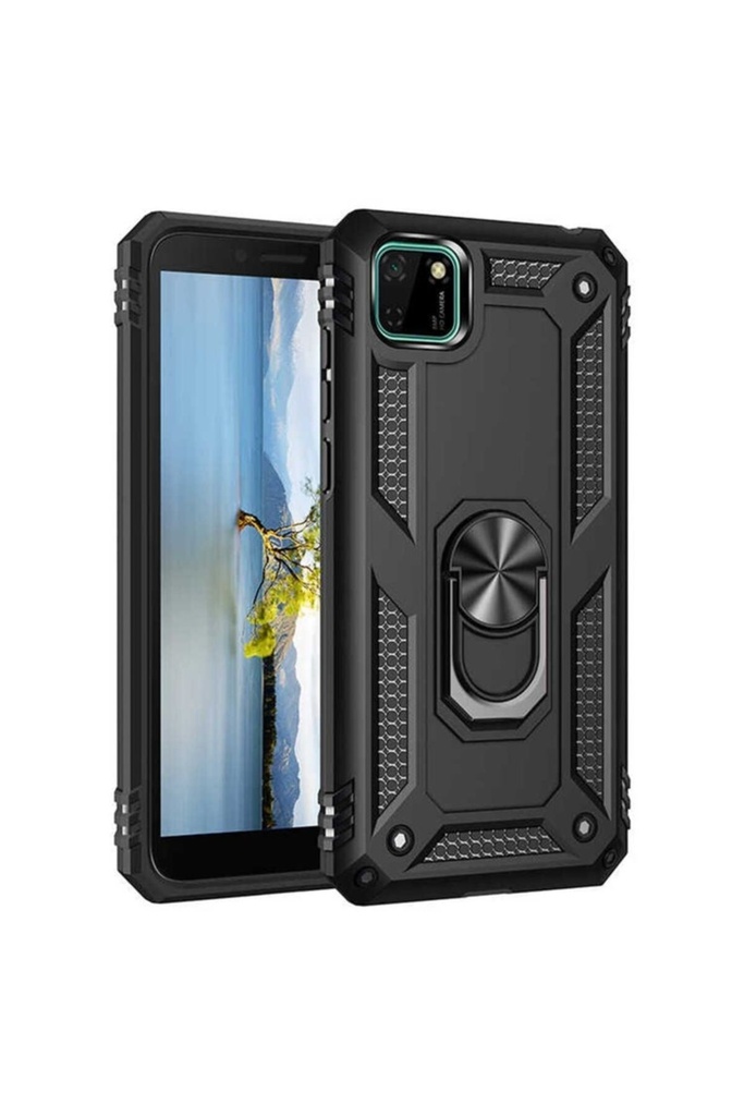 [RNZ-TA42287] Huawei Y5P Uyumlu Kılıf Zore Vega Kapak (Siyah)