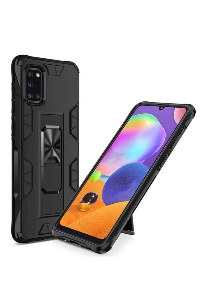 [RNZ-TA42708] Samsung Galaxy A31 Uyumlu Kılıf Zore Volve Kapak (Siyah)
