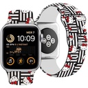 Apple Watch 7 41mm Uyumlu Hello Kitty Orjinal Lisanslı Çizgiler & Kitty Silikon Kordon