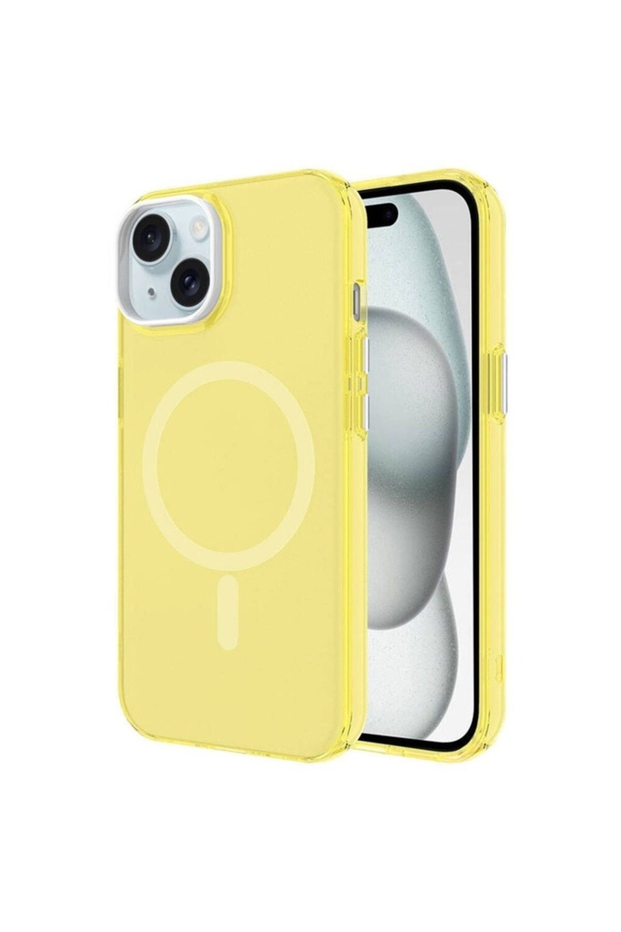 Apple iPhone 15 Plus Uyumlu Kılıf Zore M-safe Şarj Özellikli Buzlu Transparan C-Pro Sert Kapak