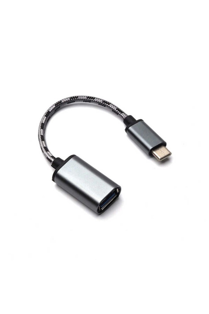 [RNZ-TA43427] Zore Kablolu Metal Type-C Otg (Siyah)