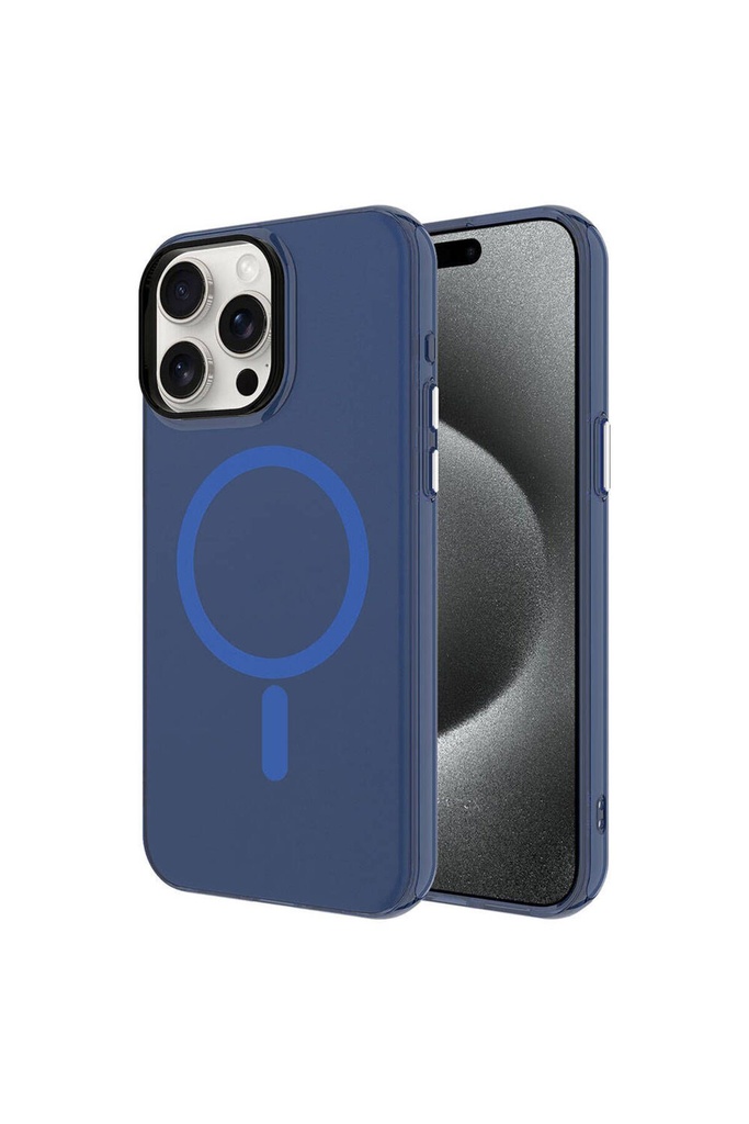 Apple iPhone 15 Pro Uyumlu Kılıf Zore M-safe Şarj Özellikli Buzlu Transparan C-Pro Sert Kapak