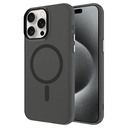 Apple iPhone 15 Pro Uyumlu Kılıf Zore M-safe Şarj Özellikli Buzlu Transparan C-Pro Sert Kapak