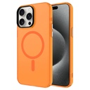 Apple iPhone 15 Pro Max Uyumlu Kılıf Zore M-safe Şarj Özellikli Buzlu Transparan C-Pro Sert Kapak
