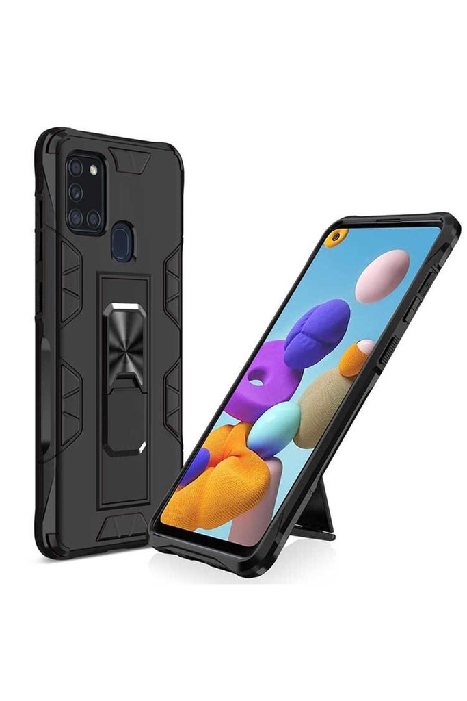[RNZ-TA43711] Samsung Galaxy A21S Uyumlu Kılıf Zore Volve Kapak (Siyah)