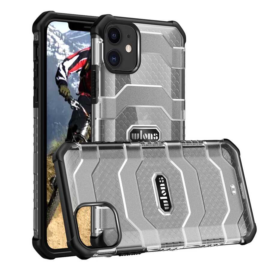 [RNZ-TA44128] Apple iPhone 12 Uyumlu Kılıf Wlons Mit Kapak (Siyah)