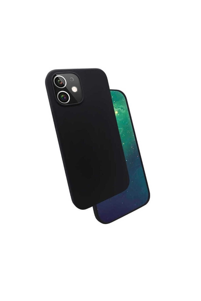 [RNZ-TA44661] Apple iPhone 12 Uyumlu Kılıf Zore Silk Silikon (Siyah)