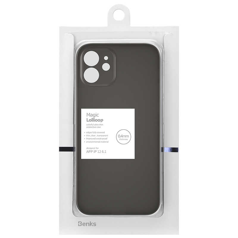 [RNZ-TA44680] Apple iPhone 12 Uyumlu Kılıf Benks Lollipop Protective Kapak (Siyah)