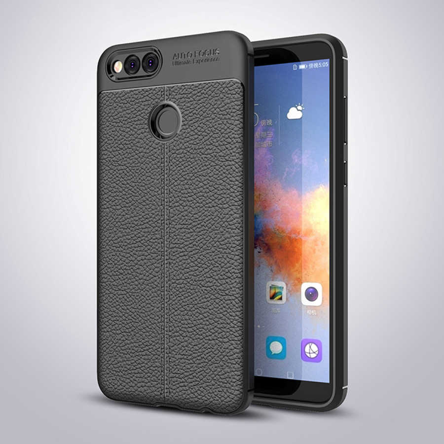 [RNZ-TA2904] Huawei Honor 7X Uyumlu Kılıf Zore Niss Silikon Kapak (Siyah)