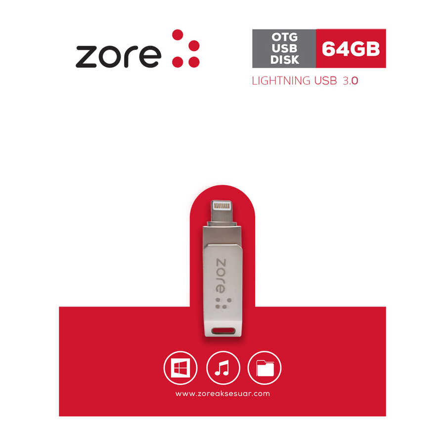 [RNZ-T15145] Zore 3.0 Lightning Metal OTG 64 GB