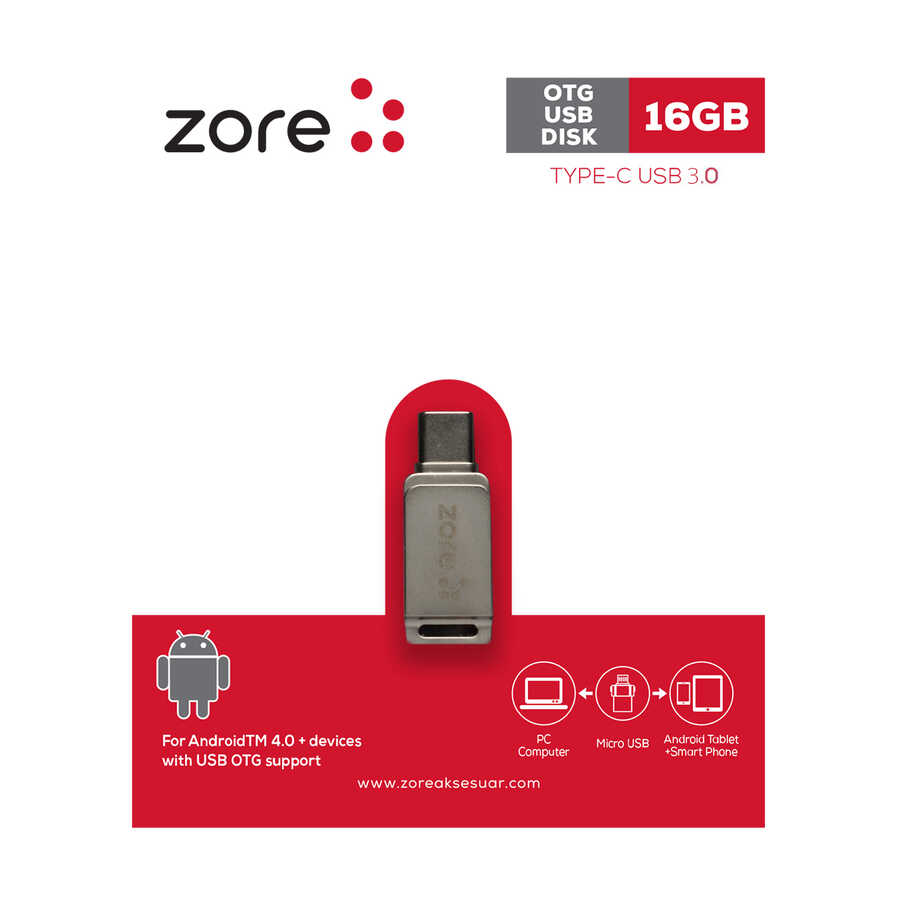 [RNZ-T15146] Zore 3.0 Type-C Metal OTG 16 GB