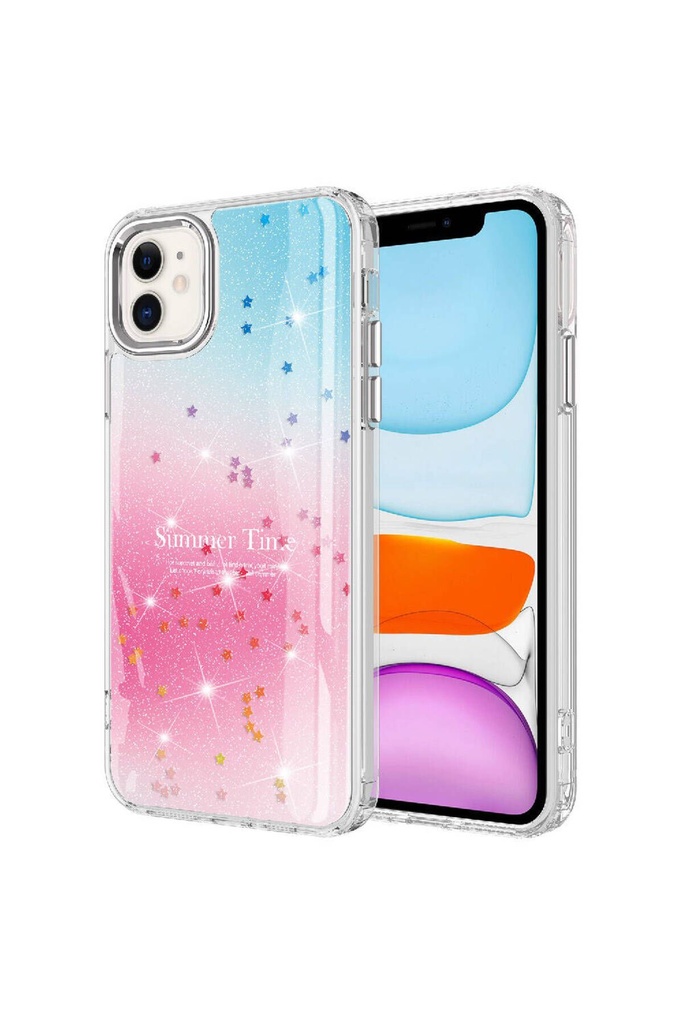 Apple iPhone 11 Uyumlu Kılıf Simli Desenli Parlak Zore Task Kapak