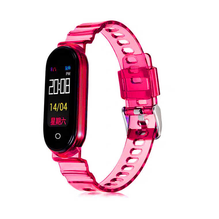 Xiaomi Mi Band 5 Uyumlu Kordon Şeffaf Renkli Transparan KRD-27 Kayış