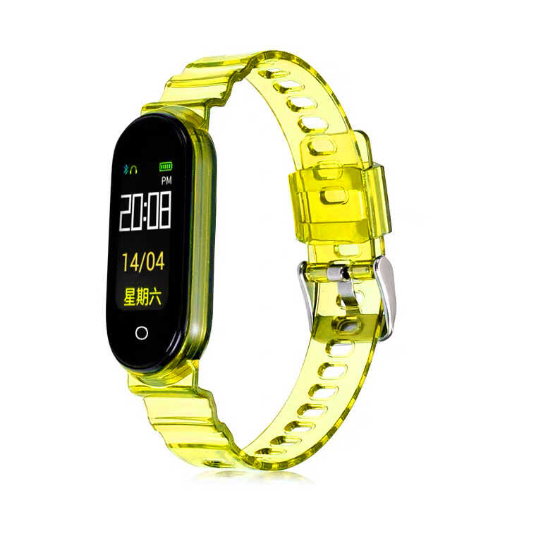 Xiaomi Mi Band 5 Uyumlu Kordon Şeffaf Renkli Transparan KRD-27 Kayış