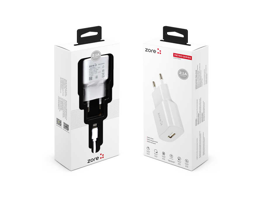 [RNZ-TA45821] Zore Metro Serisi ZR-TC01 Lightning 2 in 1 Şarj Seti