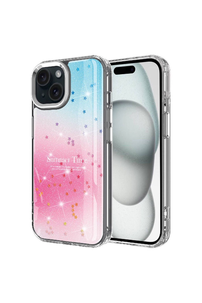 Apple iPhone 13 Uyumlu Kılıf Simli Desenli Parlak Zore Task Kapak