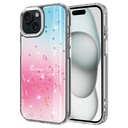 Apple iPhone 15 Uyumlu Kılıf Simli Desenli Parlak Zore Task Kapak