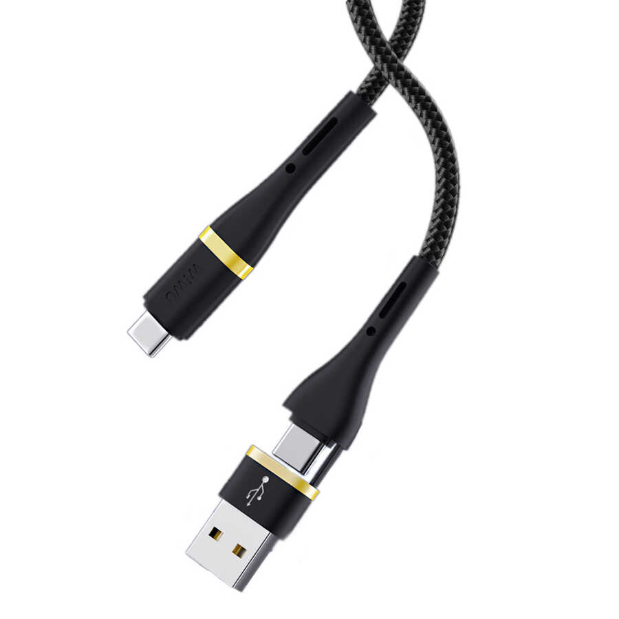 [RNZ-TA49819] Wiwu ED-106 2 in 1 USB A- Type-C to Type-C Elite Data Kablo