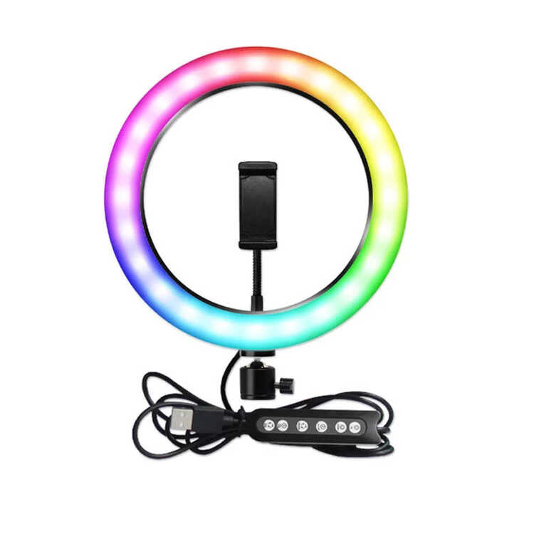 [RNZ-TA49838] Zore RGB MJ-33 Işıklı Telefon Tutucu Ring Light