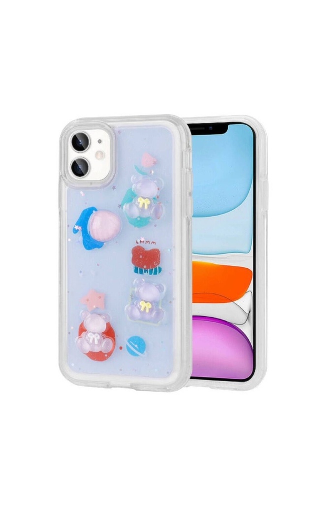 Apple iPhone 11 Uyumlu Kılıf Kabartma Figürlü Parlak Zore Minimini Silikon Kapak