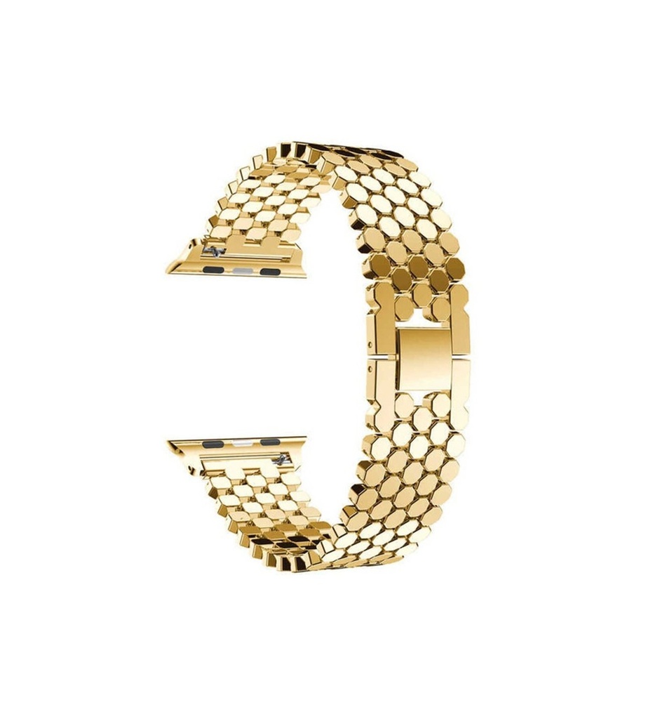 Apple Watch 38mm Uyumlu Kordon Metal Bal Peteği Şık Tasarım KRD-30 Kayış