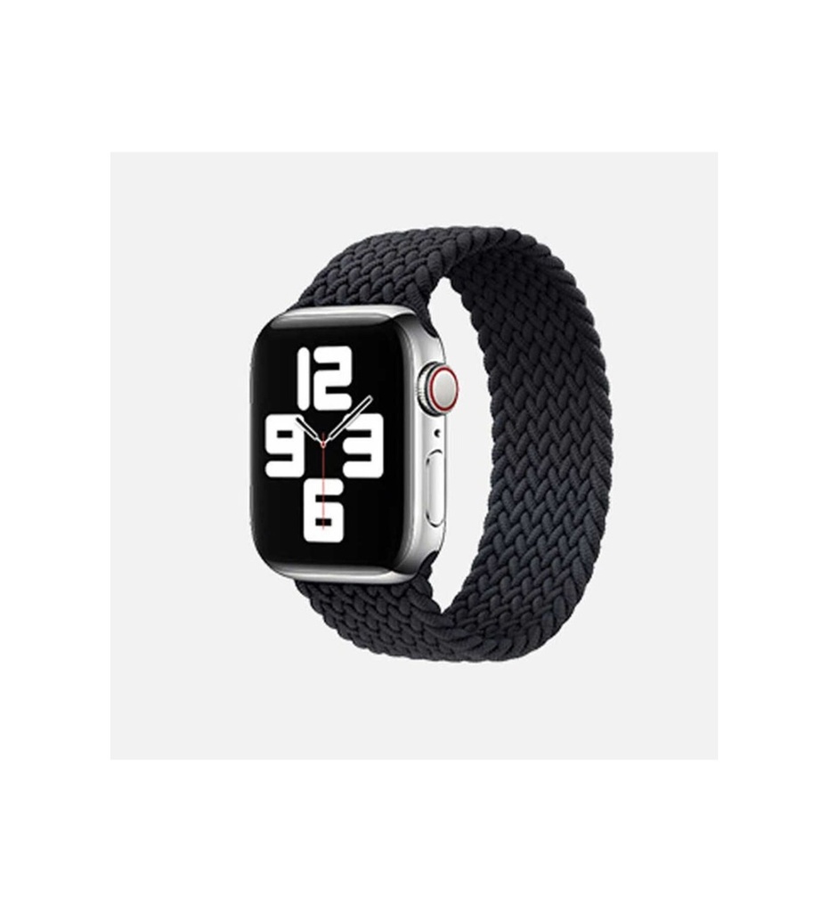 [RNZ-TA46995] Apple Watch 38mm Uyumlu Kordon Hasır Örgü Esnek KRD-32 Small Kayış (Siyah)