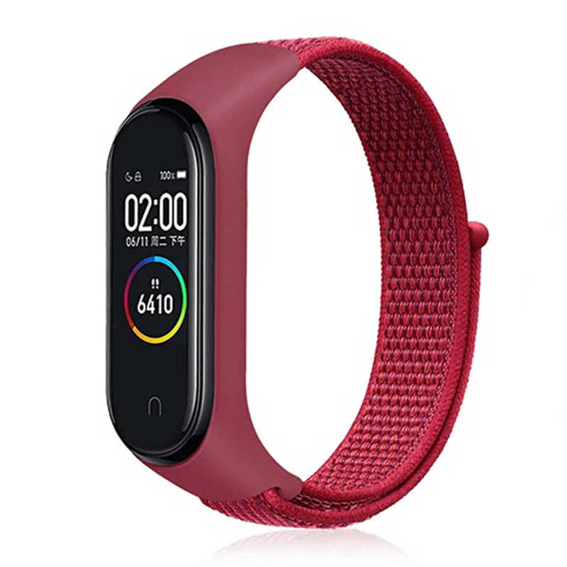 Xiaomi Mi Band 4 Uyumlu Kordon Hasır Örgü Cırt Cırtlı Terletmeyen Zore KRD-03 Kumaş Kayış
