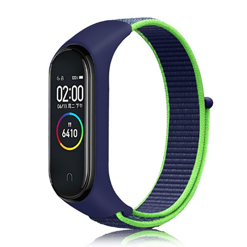 Xiaomi Mi Band 4 Uyumlu Kordon Hasır Örgü Cırt Cırtlı Terletmeyen Zore KRD-03 Kumaş Kayış