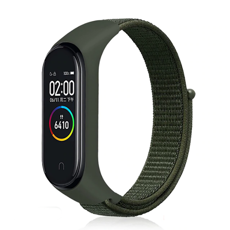 Xiaomi Mi Band 4 Uyumlu Kordon Hasır Örgü Cırt Cırtlı Terletmeyen Zore KRD-03 Kumaş Kayış