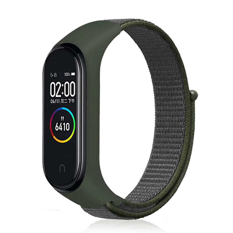 Xiaomi Mi Band 4 Uyumlu Kordon Hasır Örgü Cırt Cırtlı Terletmeyen Zore KRD-03 Kumaş Kayış