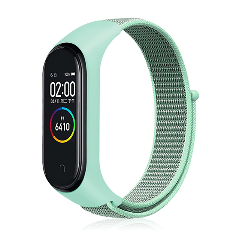 Xiaomi Mi Band 4 Uyumlu Kordon Hasır Örgü Cırt Cırtlı Terletmeyen Zore KRD-03 Kumaş Kayış