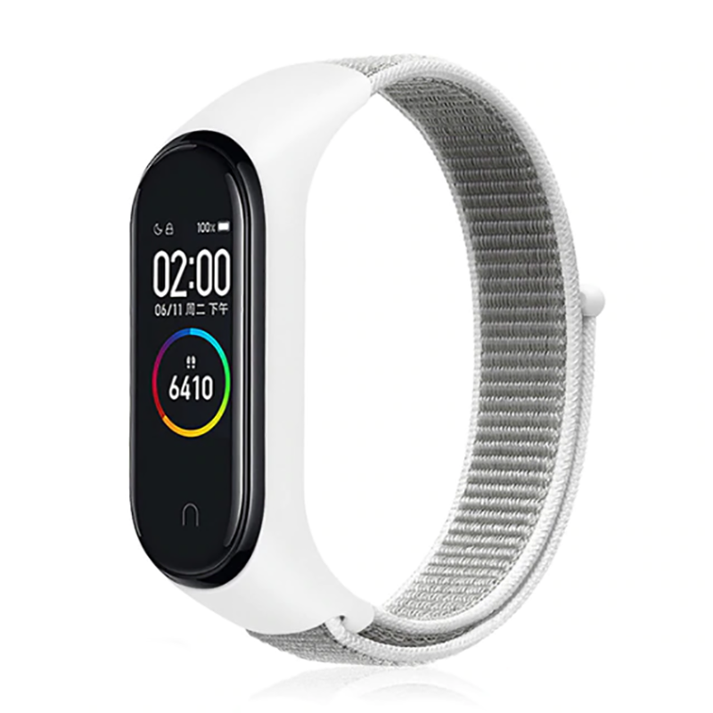 Xiaomi Mi Band 3 Uyumlu Kordon Hasır Örgü Cırt Cırtlı Terletmeyen Zore KRD-03 Kumaş Kayış