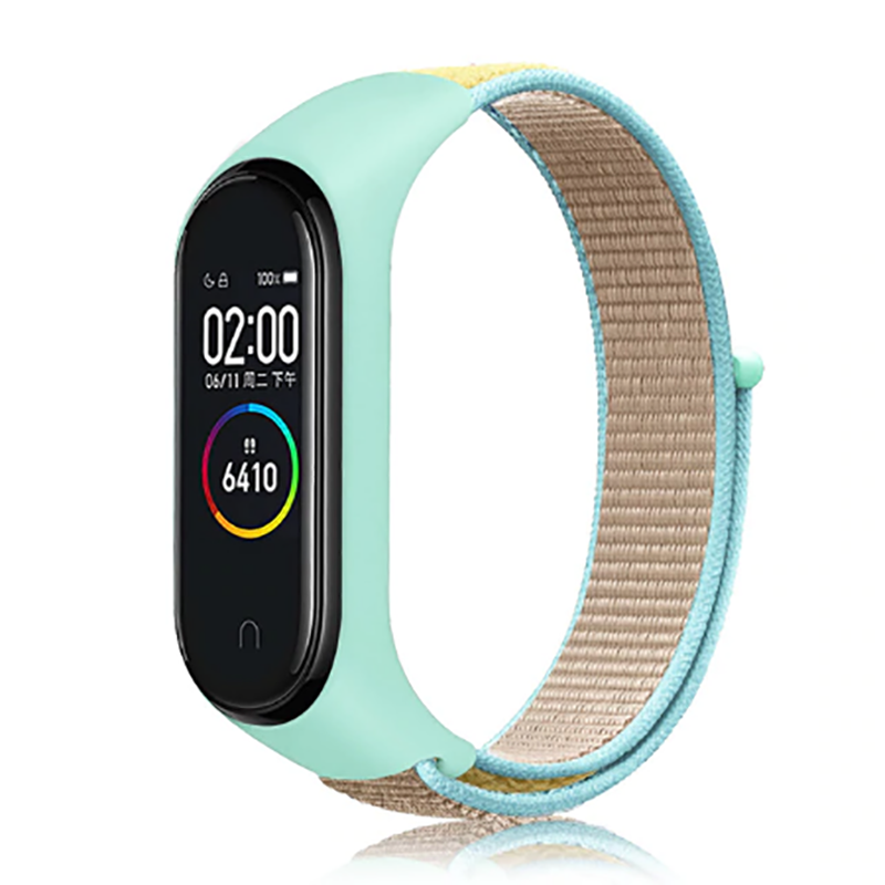 Xiaomi Mi Band 3 Uyumlu Kordon Hasır Örgü Cırt Cırtlı Terletmeyen Zore KRD-03 Kumaş Kayış