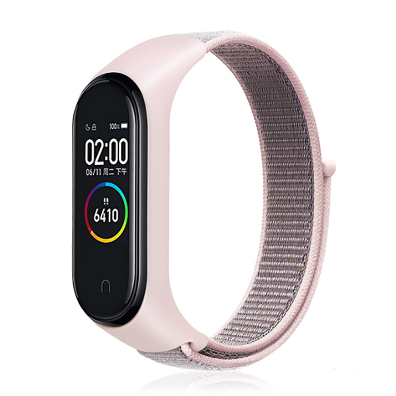 Xiaomi Mi Band 3 Uyumlu Kordon Hasır Örgü Cırt Cırtlı Terletmeyen Zore KRD-03 Kumaş Kayış