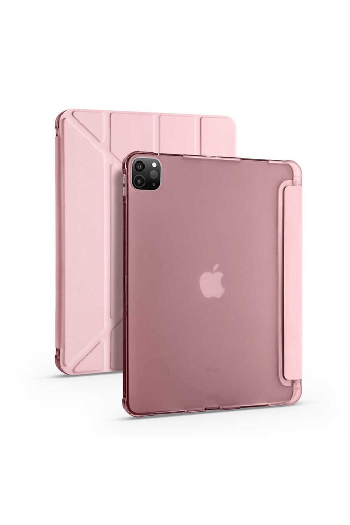 Apple iPad Pro 12.9 2020 (4.Nesil) Uyumlu Kılıf Zore Tri Folding Kalem Bölmeli Standlı Kılıf