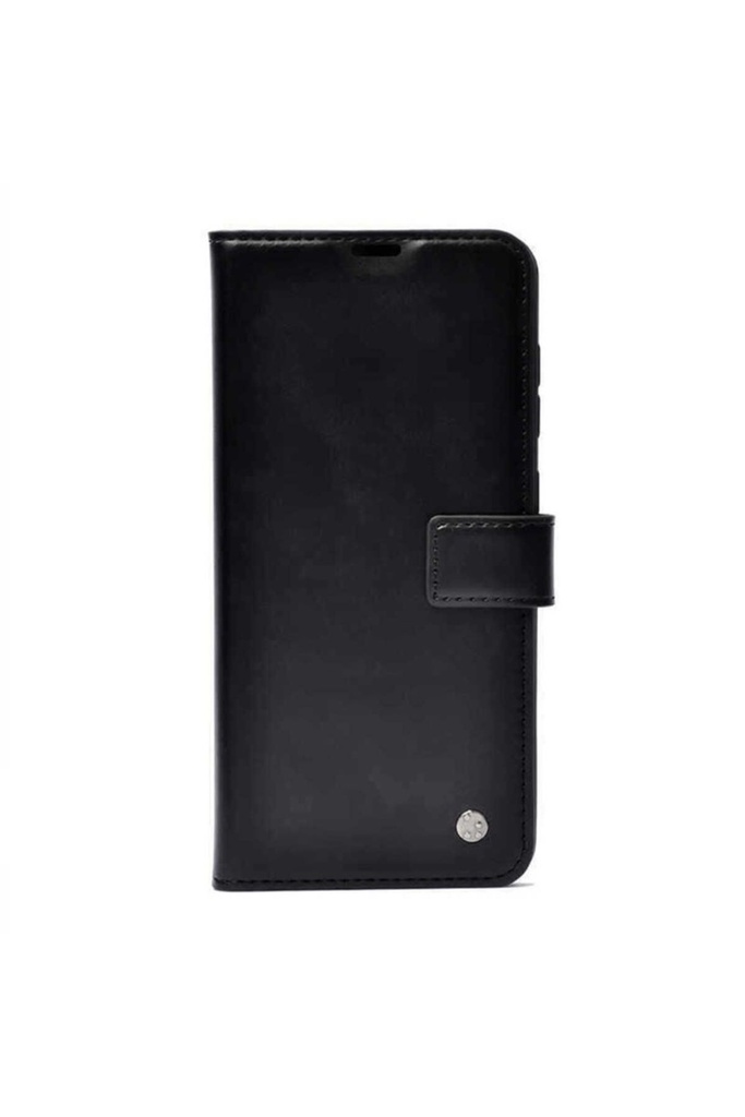 [RNZ-TA47363] Apple iPhone 12 Uyumlu Kılıf Zore Kar Deluxe Kapaklı Kılıf (Siyah)