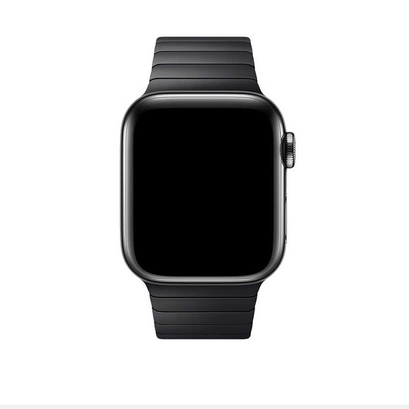 [RNZ-TA47610] Apple Watch 40mm Uyumlu Kordon Paslanmaz Çelik Luxury Metal KRD-35 Kayış (Siyah)