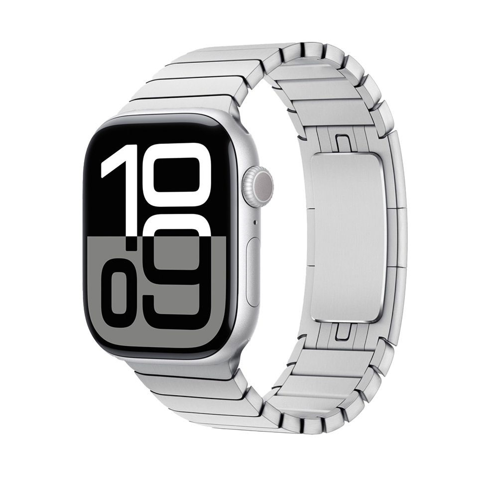 Apple Watch 44mm Uyumlu Kordon Paslanmaz Çelik Luxury Metal KRD-35 Kayış