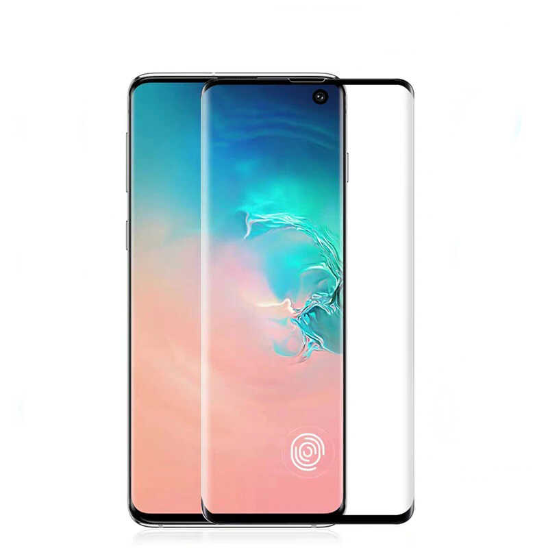 Samsung Galaxy S10 Plus Uyumlu Zore Kavisli Full Yapışkanlı Cam Ekran Koruyucu