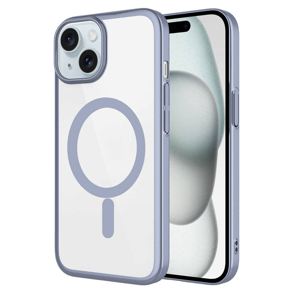 Apple iPhone 15 Uyumlu Kılıf Wireless Şarj Özellikli Sert PC Zore Mat Riksos M-safe Kapak