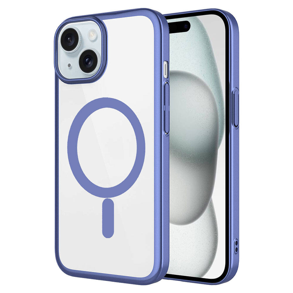 Apple iPhone 15 Uyumlu Kılıf Wireless Şarj Özellikli Sert PC Zore Mat Riksos M-safe Kapak