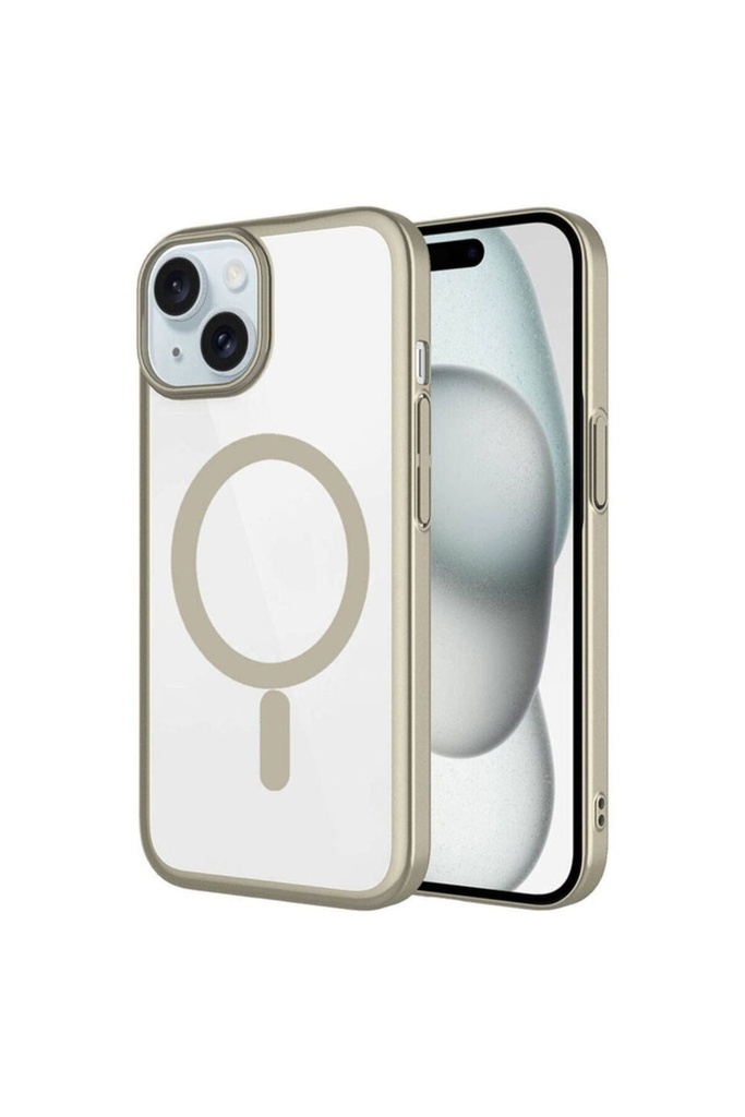 Apple iPhone 15 Uyumlu Kılıf Wireless Şarj Özellikli Sert PC Zore Mat Riksos M-safe Kapak