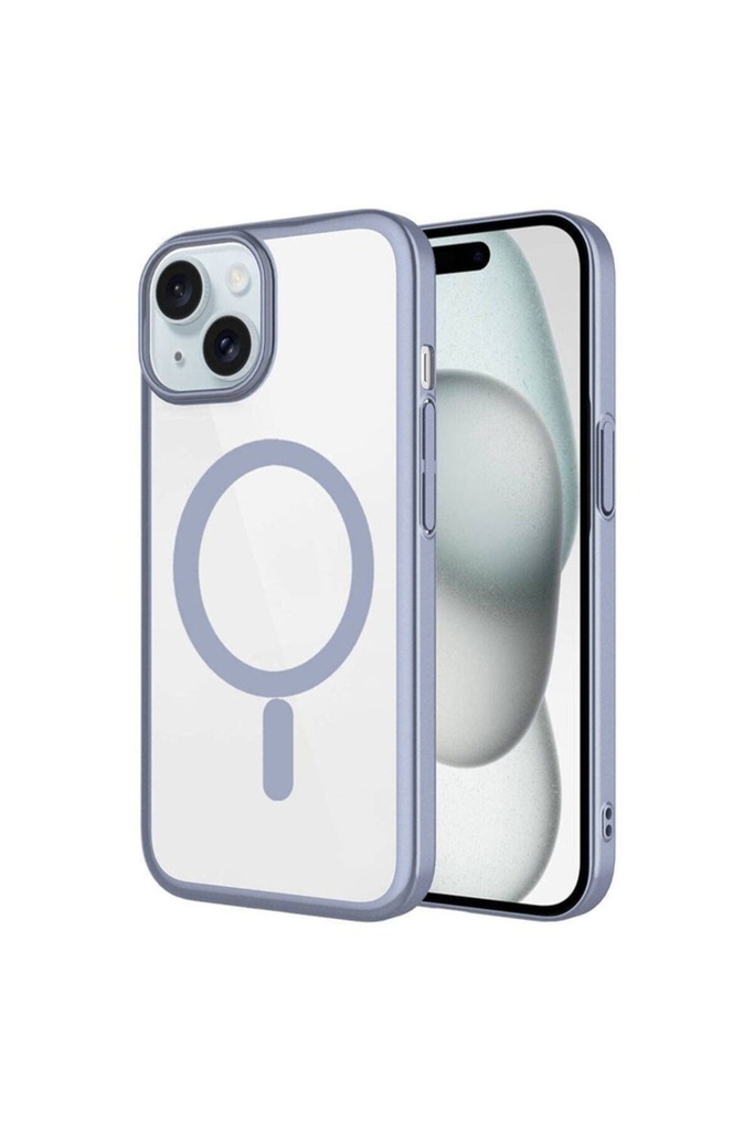 Apple iPhone 15 Plus Uyumlu Kılıf Wireless Şarj Özellikli Sert PC Zore Mat Riksos M-safe Kapak
